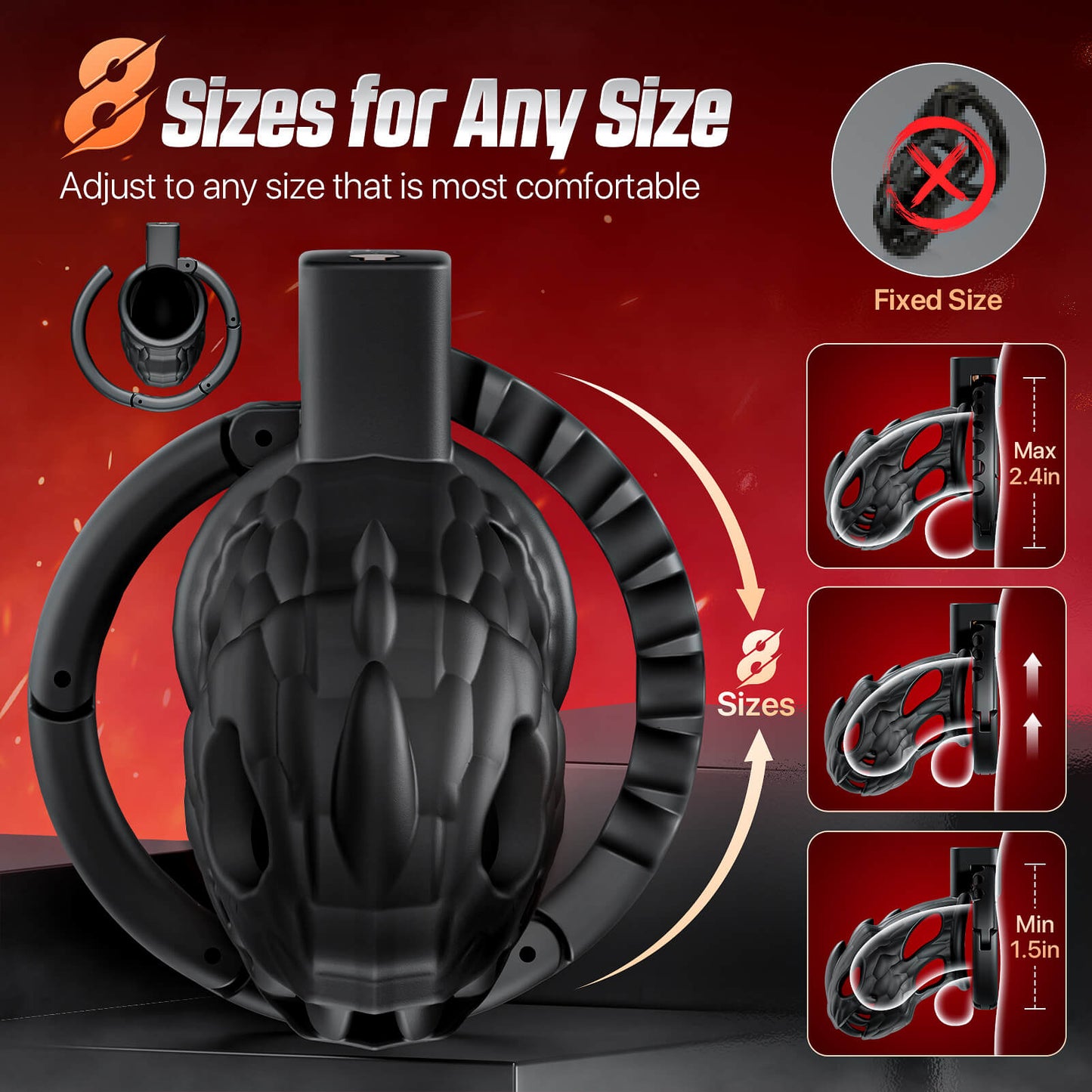 DOKEHU| Adjustable Hollow Out Male Chastity Cage SM