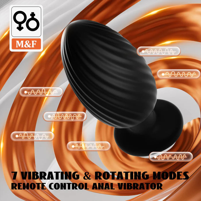2 in 1 Butt Plug with 7 Rotating and Vibrating Modes Anal Vibrator