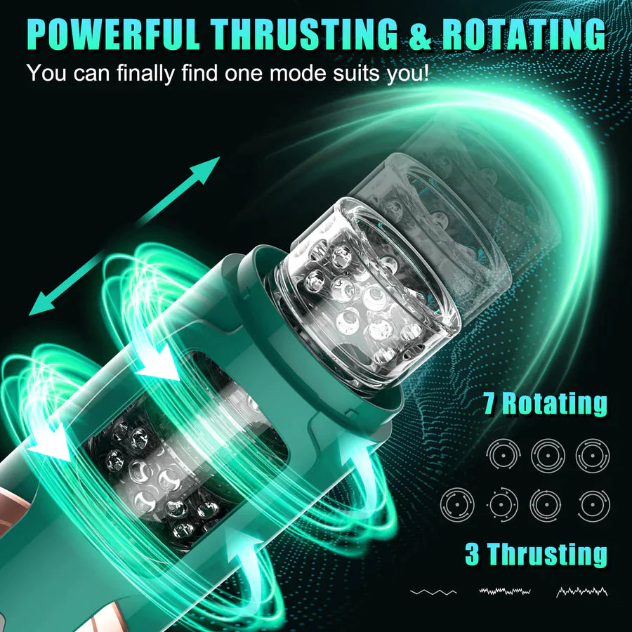2 in 1 Automatic Male Masturbator with 7 Thrusting & Spinning Modes