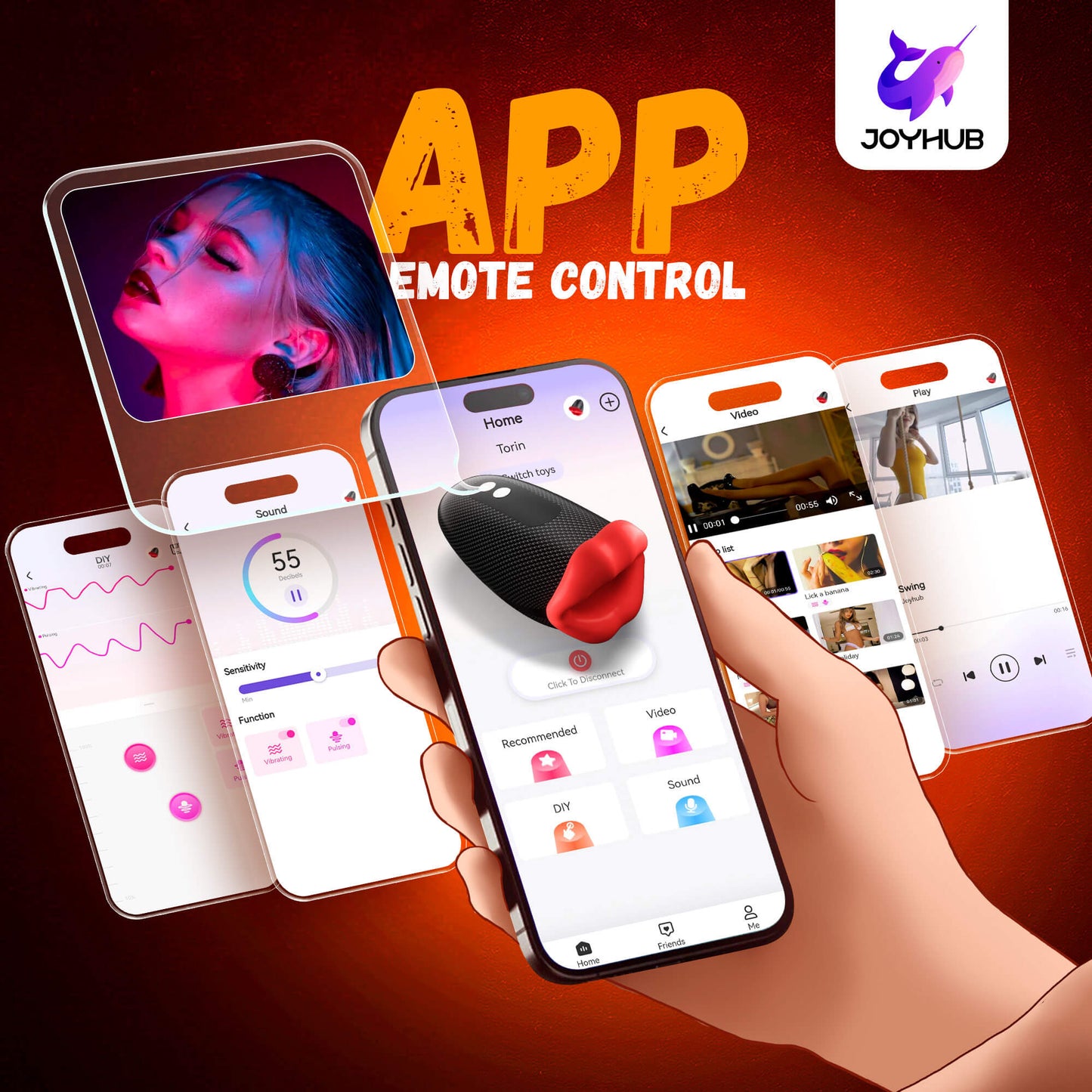 4 in 1 App Control Big Month Tapping and Vibrating Trainer and Masturbator