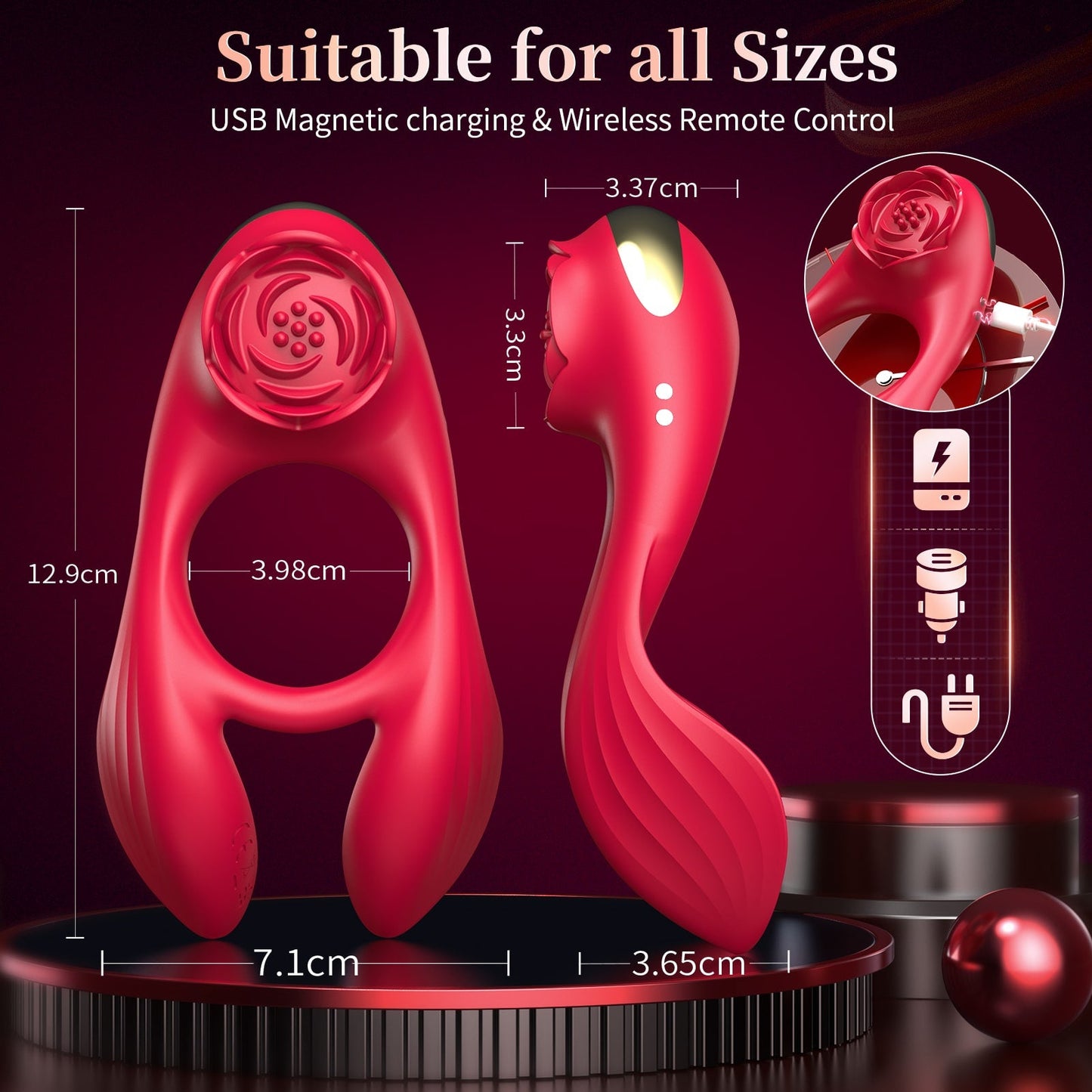 4 in 1 Multi Stimulations Penis Cock Ring for Single or Couple