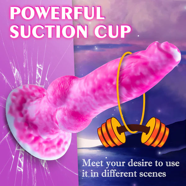 Earlypeach 8.8 Inch Thrusting Vibrating Fantasy Knot Dildo -Pink