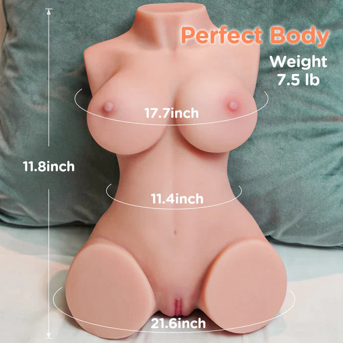 ISSKIS 7.5LB Realistic Torso Sex Doll Toys with 10 Vibrating Modes