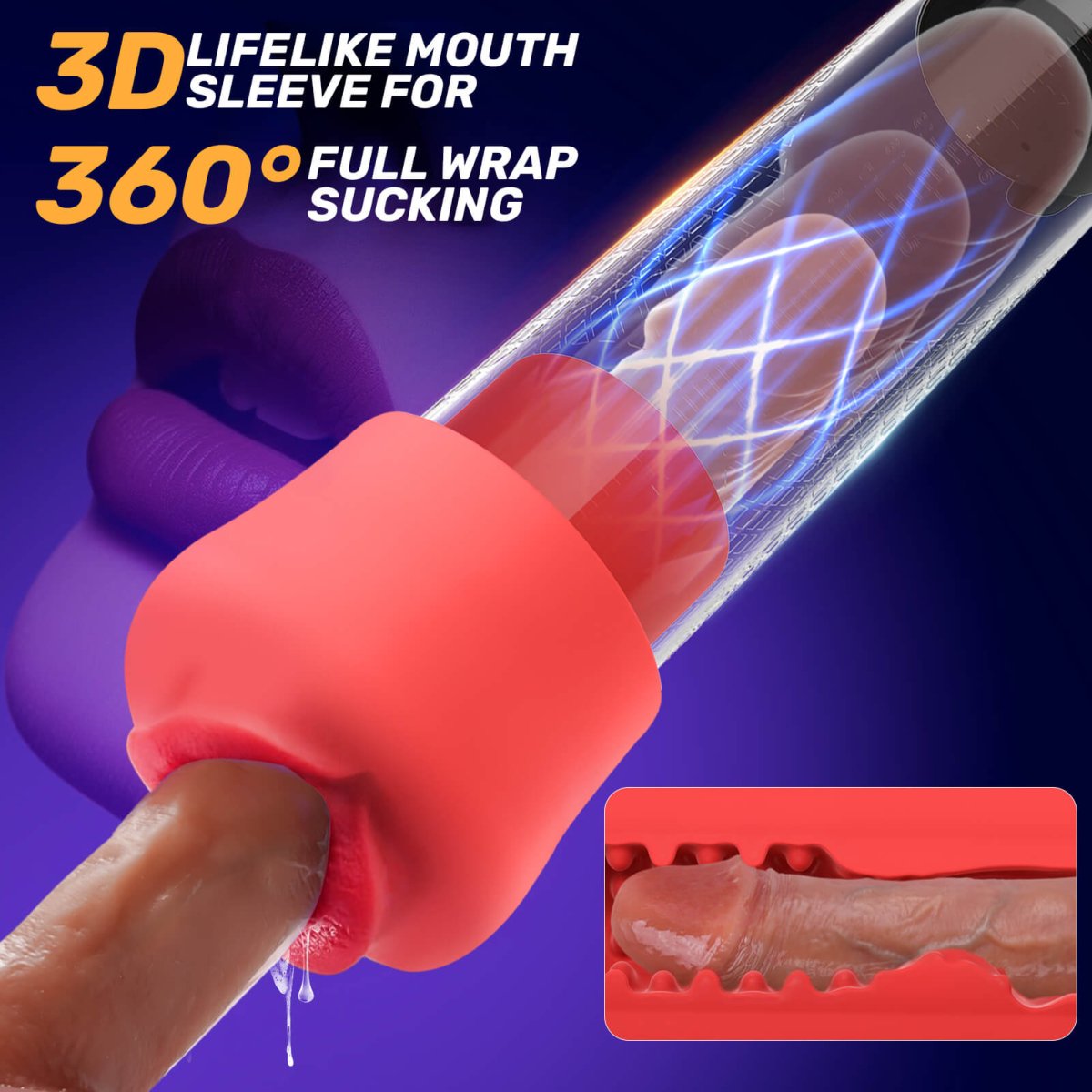 DEMON| Automastic Penis Extender Male Masturbator Mouth Sex Toy - Sohimi