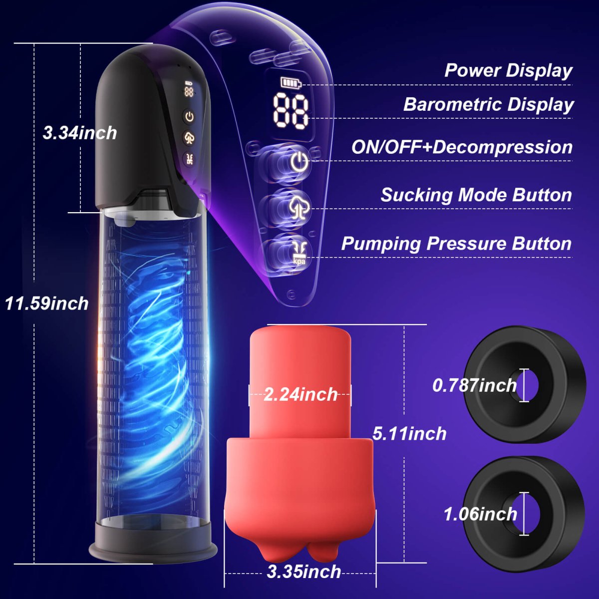 DEMON| Automastic Penis Extender Male Masturbator Mouth Sex Toy - Sohimi