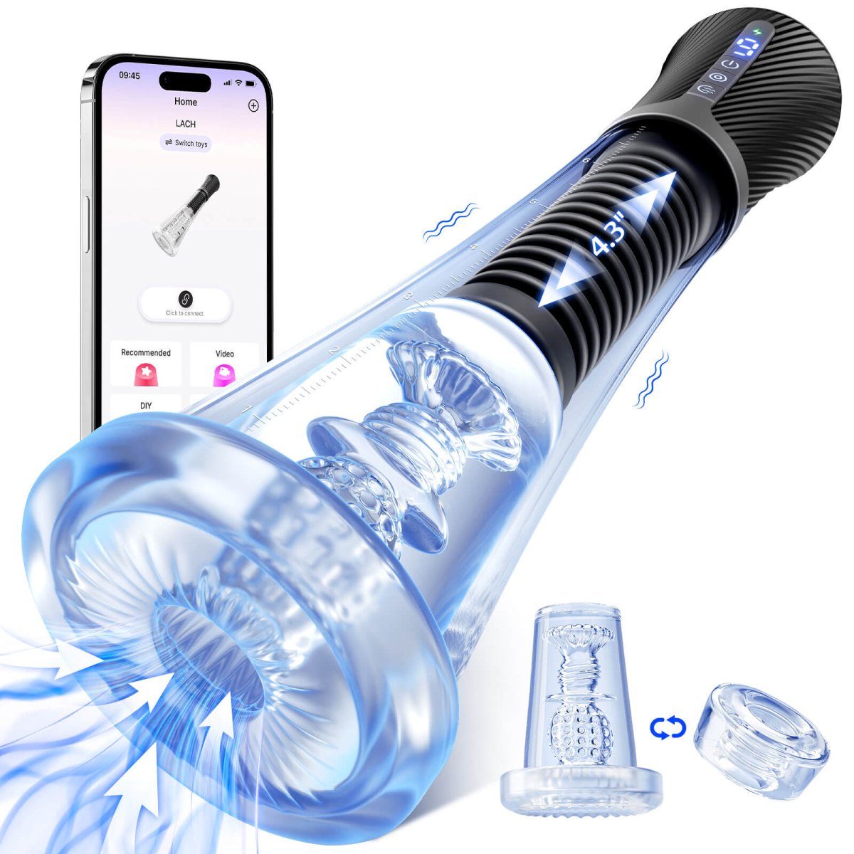 LACH| 3 in 1 Vibrating and Suction Male Penis Pump Sex Toy - Sohimi