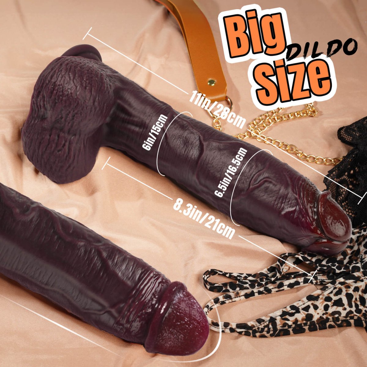 SUN| 11inch Lifelike Thick Silicone Huge Massive Dildo - Sohimi