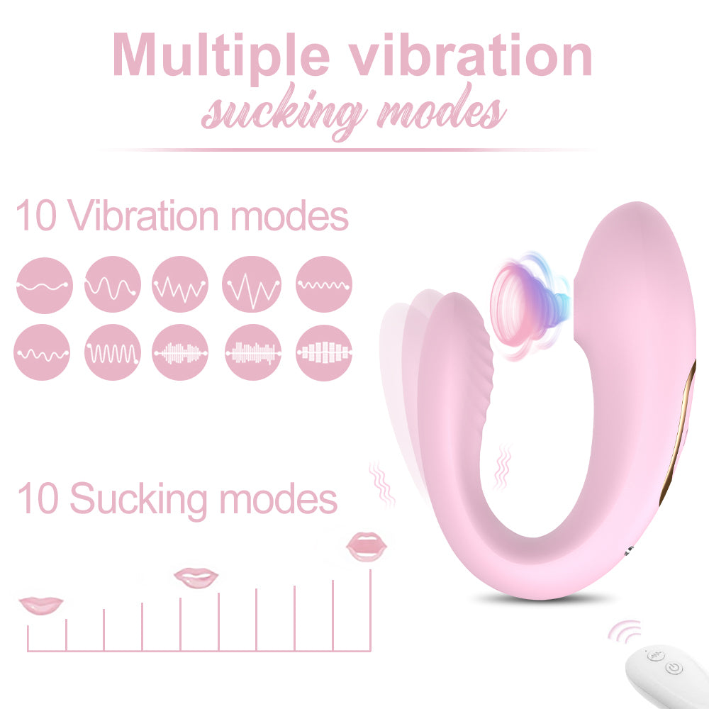 2 IN 1 G-Spot Clitoral Sucking Vibrator Red/Pink/Purple