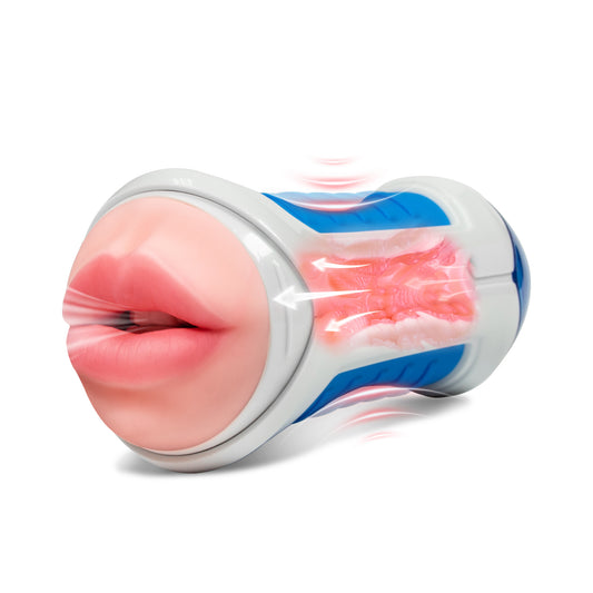 Double Sided Male Masturbator Cup with Mouth and Vagina