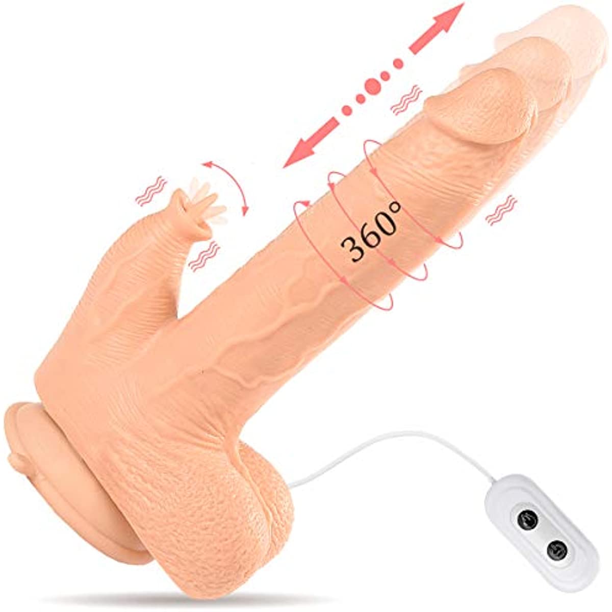 8.9in 4-in-1 Realistic Dildo with Shock G-Spot Function