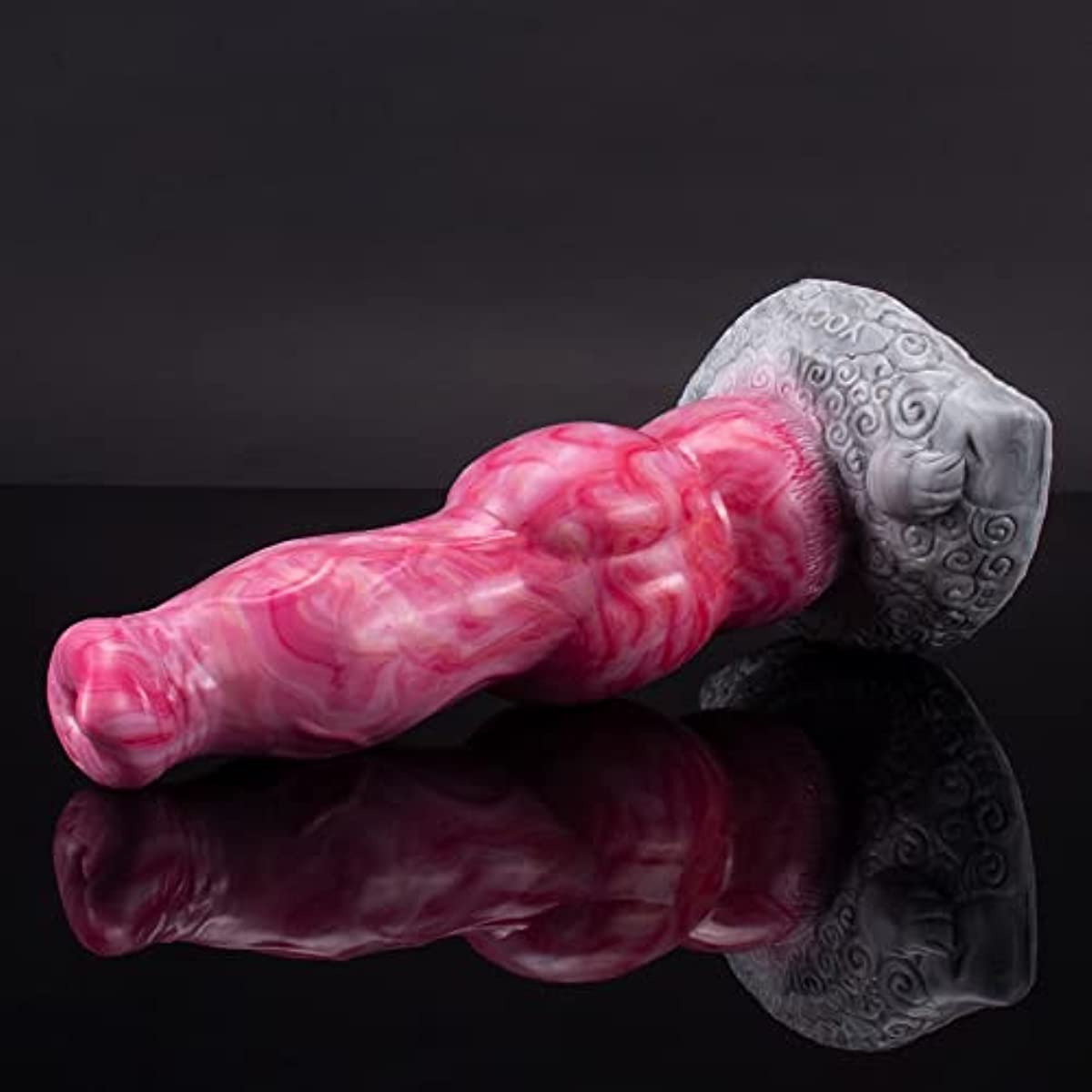 8.85in Fantasy Dog Knot Silicone Dildo Hands-free Playin