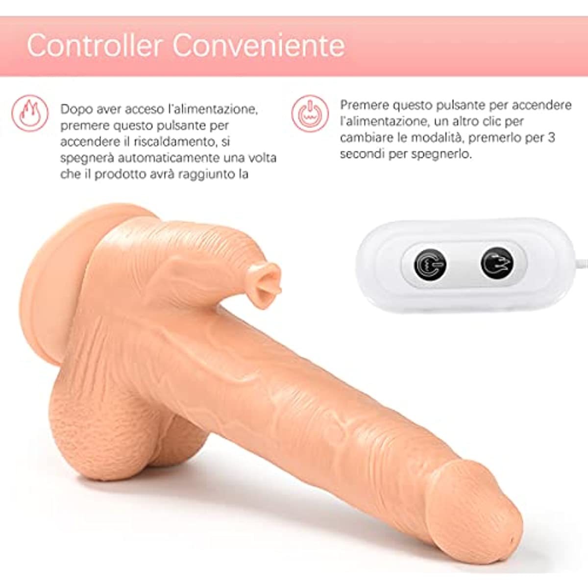 8.9in 4-in-1 Realistic Dildo with Shock G-Spot Function