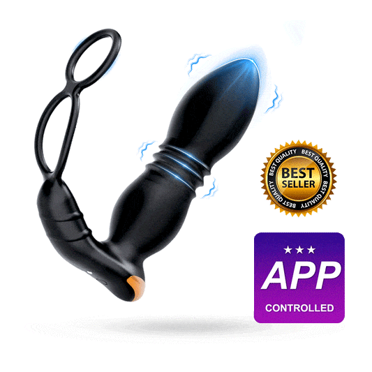 Multifunctional Thrusting Butt Plug with Penis Ring