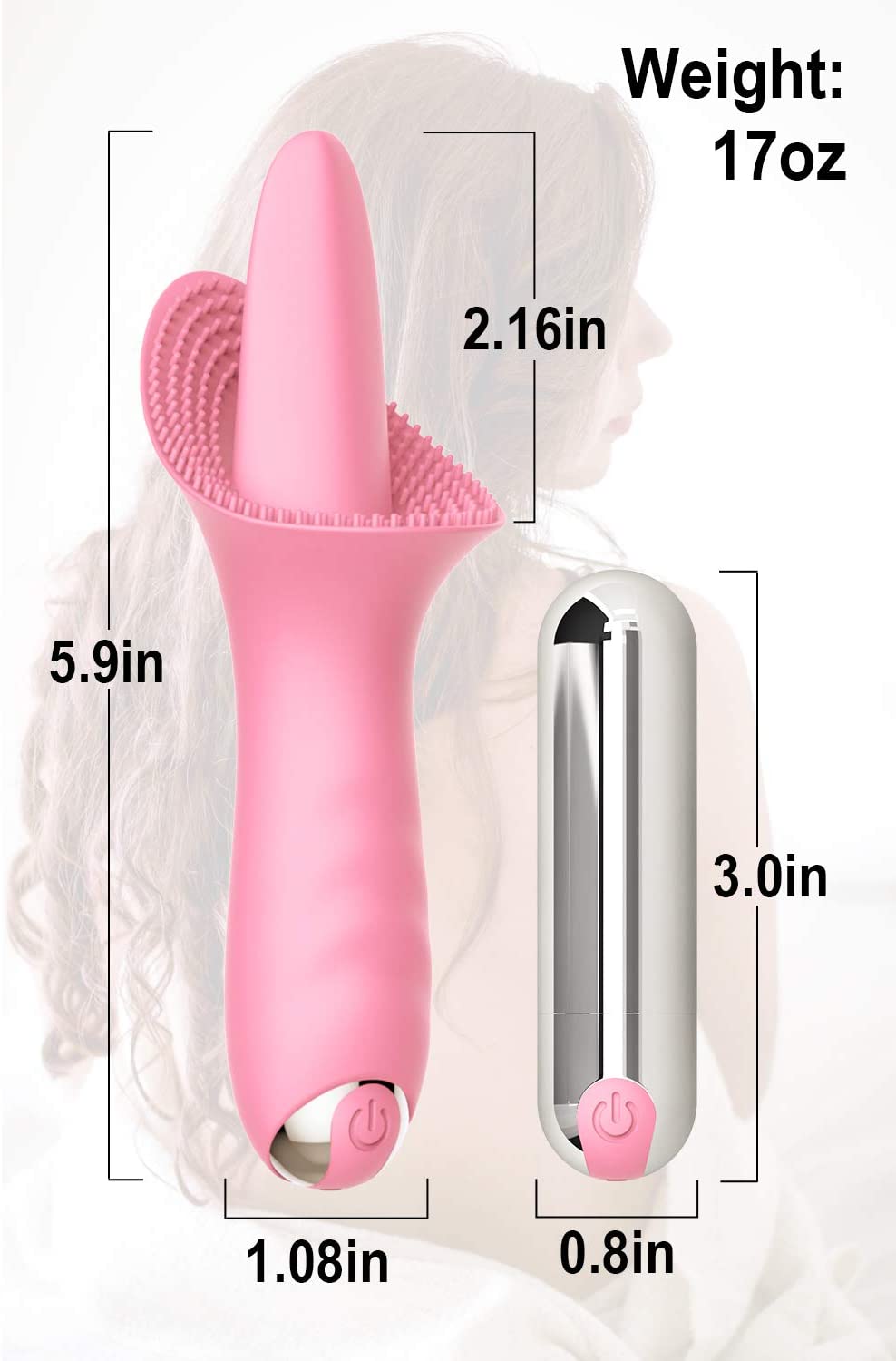 10 Vibraring Mode 2 In 1 Waterproof Stimulation Silicone Vibrator