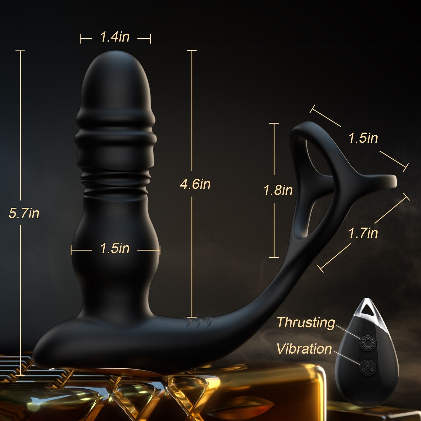 3 in 1 Prostate Stimulation with Ring Vibrator Sex Toys
