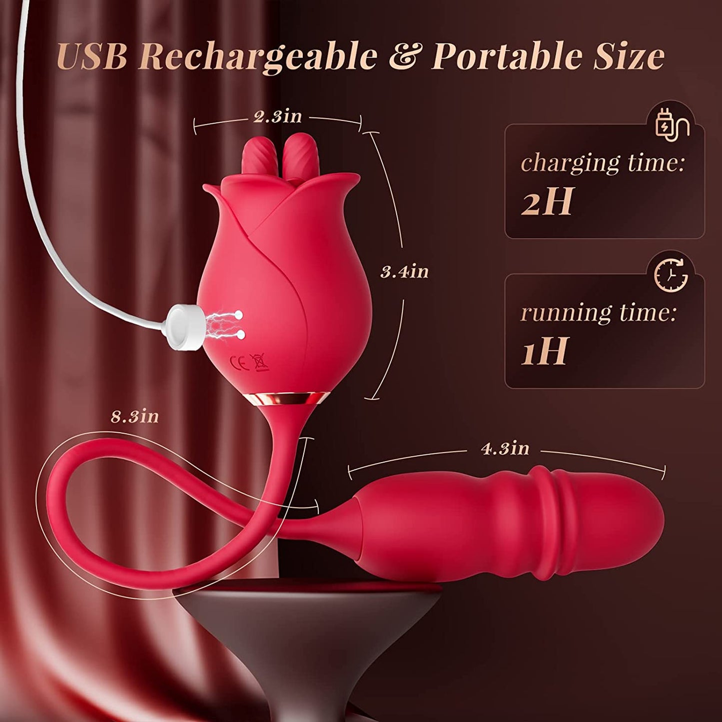 Tongue Licking Stimulation Insertable Rose Toy