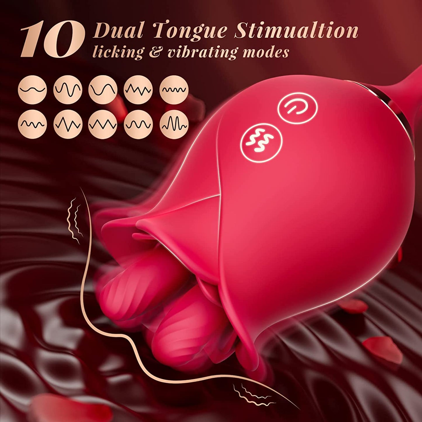 Tongue Licking Stimulation Insertable Rose Toy