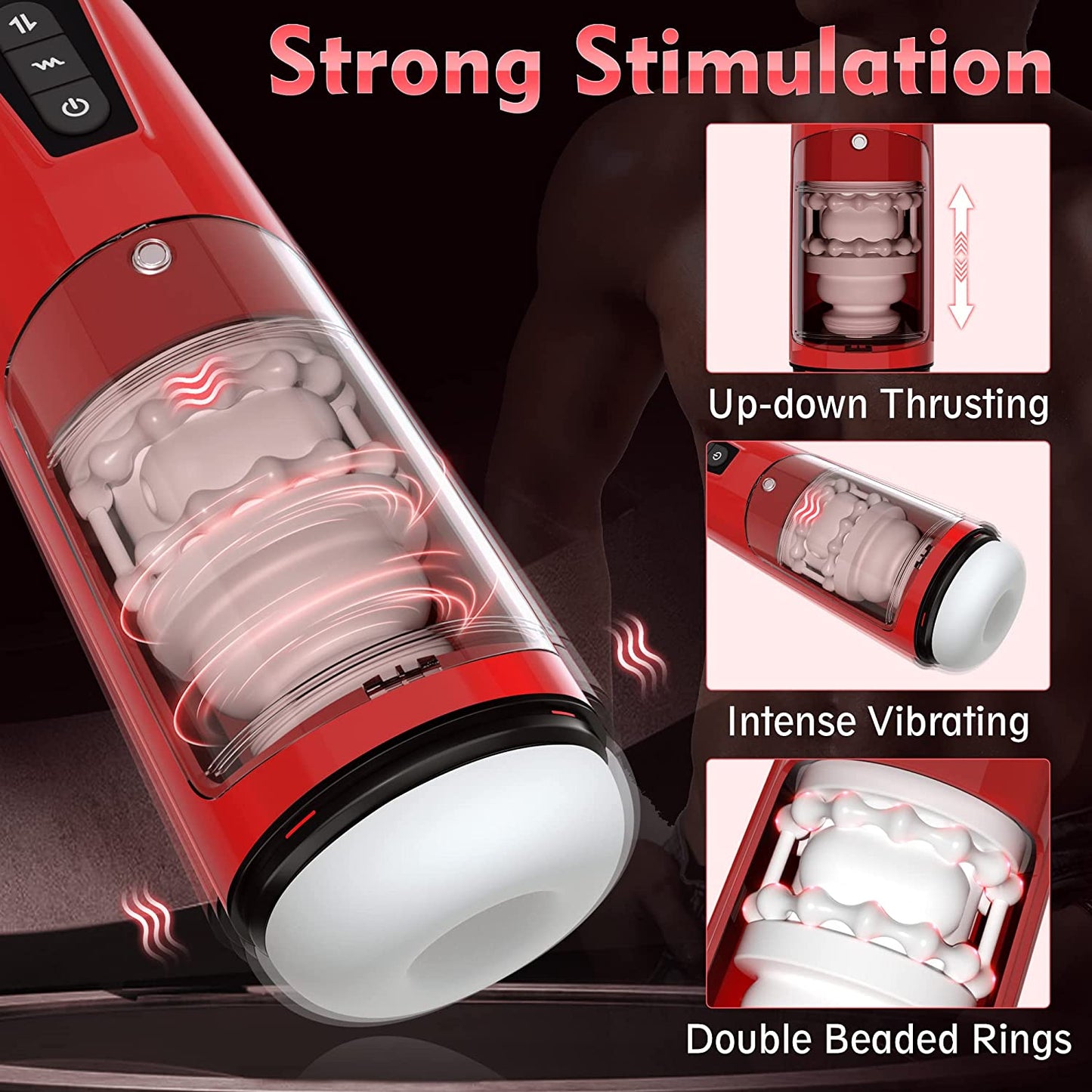 Vision Window Thrusting & Vibrating Male Masturbator