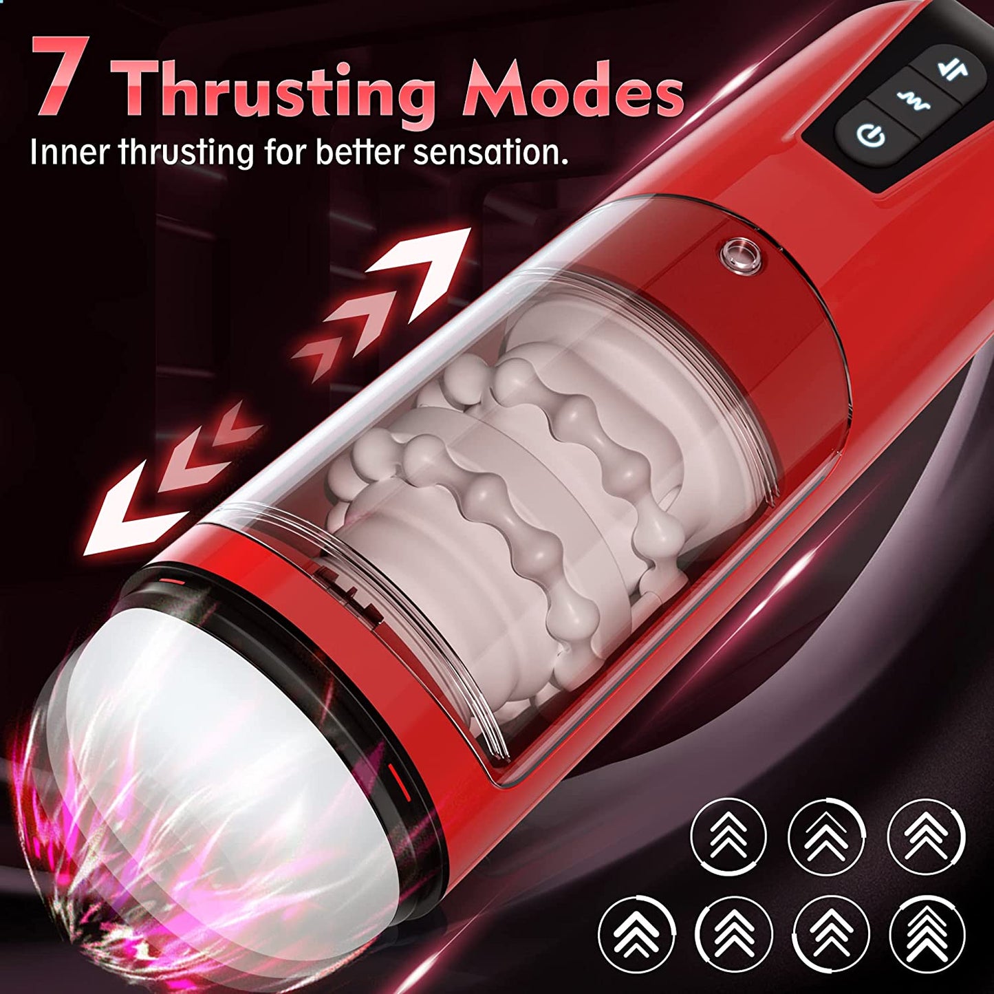 Vision Window Thrusting & Vibrating Male Masturbator