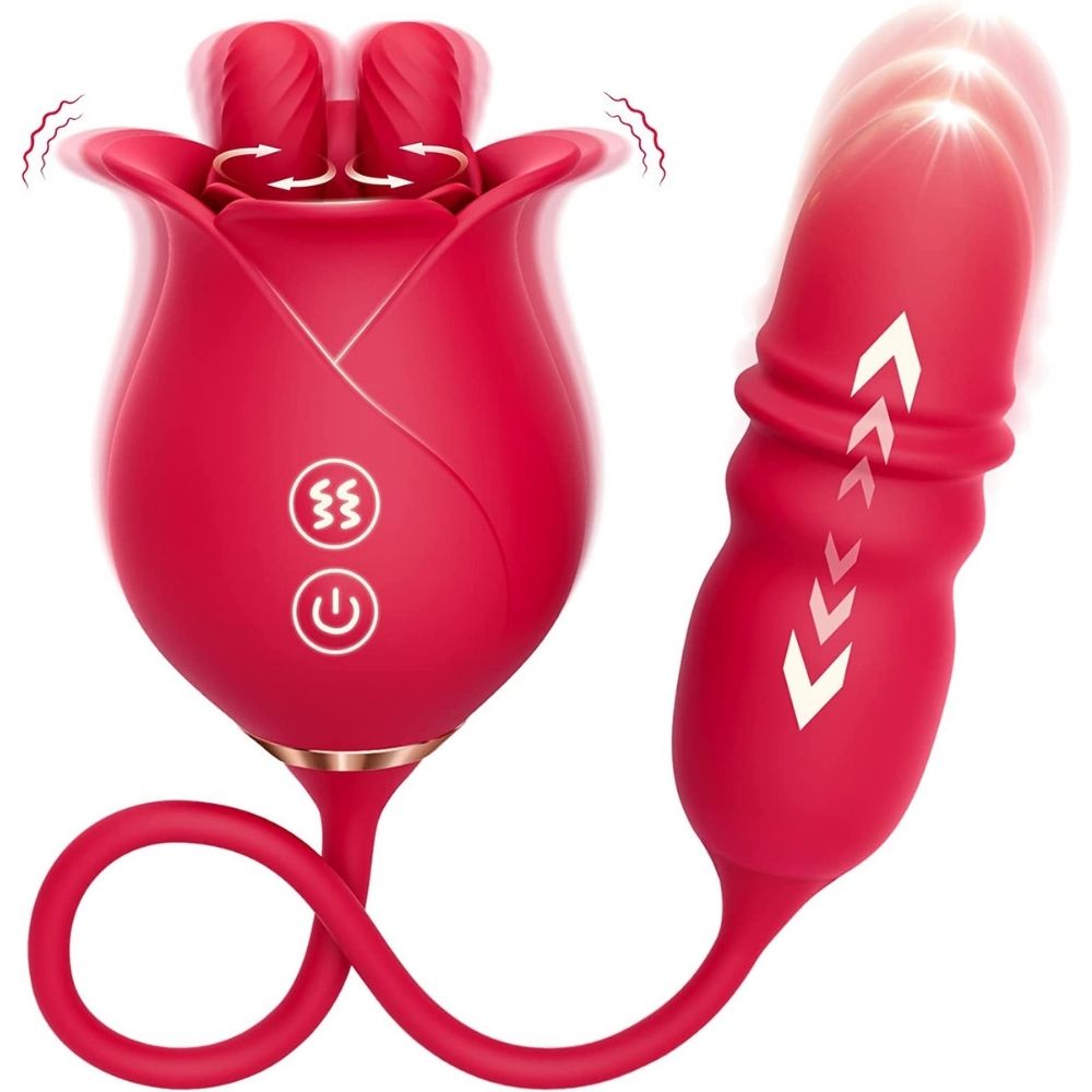 Tongue Licking Stimulation Insertable Rose Toy