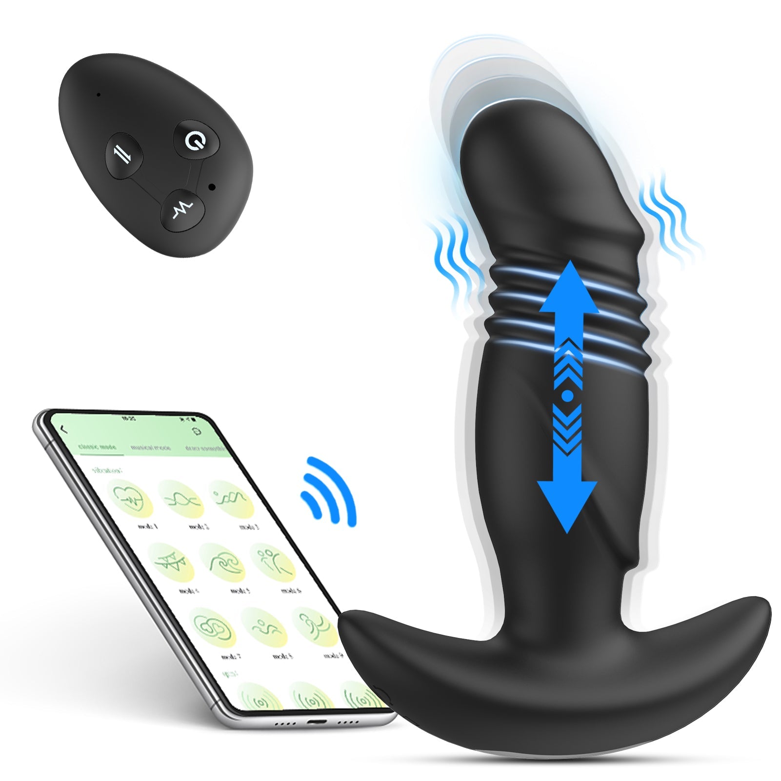 Thrusting & Vibrating Prostate Stimulator Butt Plug