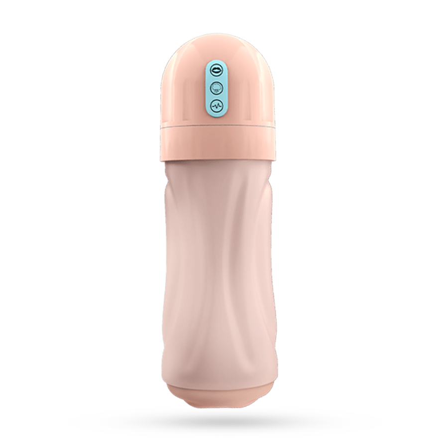 Enlarged Size Realistic Textured Sucking Vibration Stroker